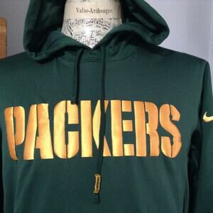 Nike Hoodie Mens M Therma-Fit NFL OnField Apparel Green Bay Packers Pullover